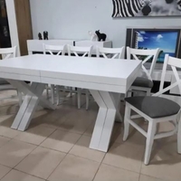 שולחן פינת אוכל נפתח לרוחב 3.5 דגם שנגחאי לבן