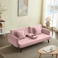 ספה נפתחת למיטה כולל בר כוסות דגם סיקסטיז ורוד