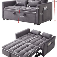 ספה נפתחת למיטה Ravenna רוונה אפור כהה