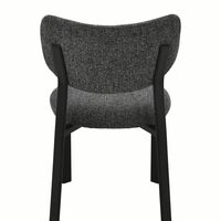 זוג כסאות לפינת אוכל מרופדים בד רחיץ דגם דורי רגל שחורה