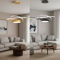 שבמאי | גוף תאורה תלוי מודרני טבעות שזורות וגליל מרכזי