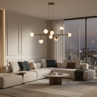 فالنسيا كونستلاشن 8 | ثريا عصرية بـ 8 كرات أونيكس ونحاس