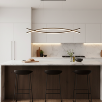 אדווה | גוף תאורה תלוי מודרני בעיצוב קשתות אור שזורות (65W)