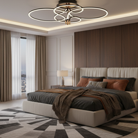 زهرة متوسطة | مصباح سقف فاخر 72 واط بتصميم زهري انسيابي