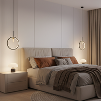 أوربت مفرد | وحدة إضاءة معلقة 12 واط - حلقة ضوئية أسود-ذهبي (3000K)