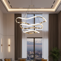 أمواج ثلاثية | ثريا فاخرة 102 واط بتصميم ثلاث حلقات متموجة