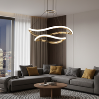 גלים כפול | נברשת מודרנית 57W בעיצוב שתי טבעות גליות