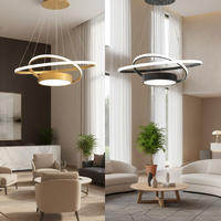 שבמאי | גוף תאורה תלוי מודרני טבעות שזורות וגליל מרכזי