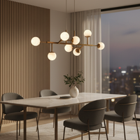 فالنسيا كونستلاشن 8 | ثريا عصرية بـ 8 كرات أونيكس ونحاس