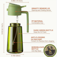 קנקן זכוכית למזיגה וריסוס שמן זית