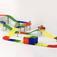 משחק מגנטים מאגיס - מסלול מכוניות 126 חלקים | Magies Car Track 126 pcs