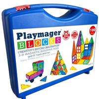 מזוודת מגנטים 100 חלקים PLAYMAGER