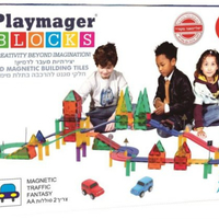 משחק מגנטים מסלול מכוניות 82 חלקים PLAYMAGER