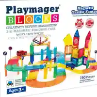 משחק מגנטים מסלול מכוניות 150 חלקים דגם MY מבית PLAYMAGER