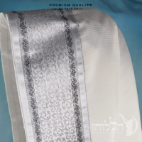 טלית 100% צמר תשבץ – פסים כחולים - 500