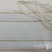 טלית 100% צמר תשבץ – פסים זהב - 504