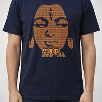 חולצת טי- navy with neon orange ACID SHIVA t-shirt