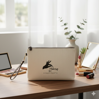 תיק איפור פשתן עם רצועה