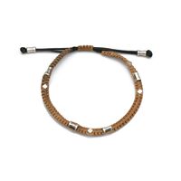 צמיד סרוג גברים - כאמל וכסף 925