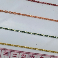 שרשרת חוליות אובליות פליז רוחב 2ממ בחיתוך דיימונד קאט בציפויים צבעוניים (11)