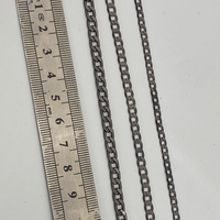 שרשרת גורמט פליז בציפוי בלאק גאן - שחור מטאלי (8)