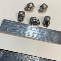 חרוז גולגולת בציפוי כסף מושחר (40)