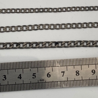 שרשרת גורמט פליז בציפוי בלאק גאן - שחור מטאלי (8)