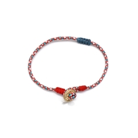 צמיד חבל לגבר- אדום כחול זהב