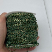 שרשרת חוליות אובליות פליז רוחב 2ממ בחיתוך דיימונד קאט בציפויים צבעוניים (11)