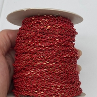 שרשרת חוליות אובליות פליז רוחב 2ממ בחיתוך דיימונד קאט בציפויים צבעוניים (11)