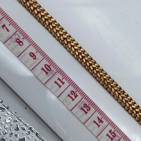 שרשרת פליז בעבודת יד גורמט 2 שורות מולחמות רוחב 7 ממ (17)