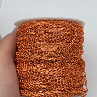 שרשרת חוליות אובליות פליז רוחב 2ממ בחיתוך דיימונד קאט בציפויים צבעוניים (11)