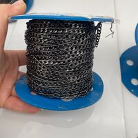 שרשרת גורמט פליז בציפוי בלאק גאן - שחור מטאלי (8)