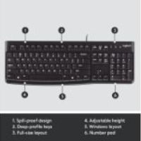 מקלדת לוגיטק חוטית עברית אנגלית LOGITECH K120