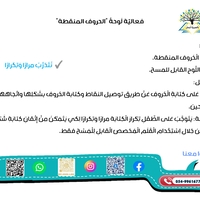 بطاقة الحروف المُنقّطة التّدريبيّة (موجودة ضمن الحقيبة التفاعلية 