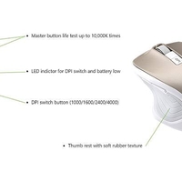 עכבר אלחוטי ארגונומי ASUS MW202 MultiDevice Wireless Silent Mouse GOLD WHITE