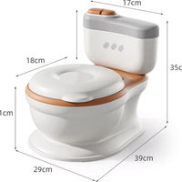 סיר גמילה בצורת אסלה עם קולות הורדת מים