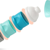 BABY Queenix מחלק מנות מודולארי מעוצב 3 תאים עם פקק לכל תא - כחול