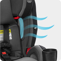 כיסא בטיחות משולב בוסטר SlimFit3 LX - אפור/שחור Stanford