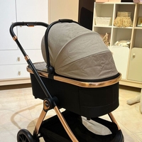 עגלת תינוק משולבת כולל אמבטיה וטיולון דגם Leona צבע בז'