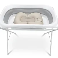 אמבטיית סיליקון מתקפלת עם סטנד צינורית וצופי FG1170A-לבן בז Infanti