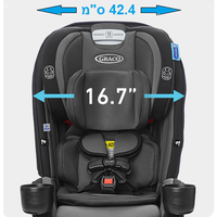 כיסא בטיחות משולב בוסטר SlimFit3 LX - אפור/שחור Stanford