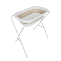 אמבטיית סיליקון מתקפלת עם סטנד צינורית וצופי FG1170A-לבן בז Infanti