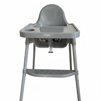 כיסא אוכל 2ב1 אפור TWINY