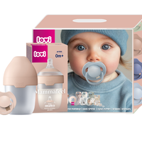 מארז התנסות בקבוק האכלה לתינוק סדרת Mammafeel נפח 150 מ''ל + זוג מוצצים הרמוני במהדורה מוגבלת מבית Lovi