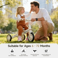 תלת אופן חדשי 5 ב1 דו כיווני מתקפל - מבית ביסמרט BSMART-מוקה