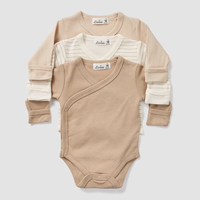 מארז 3 בגדי גוף מעטפת - טריקו | קרם