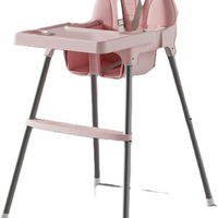 כיסא אוכל 2ב1 כולל ריפוד צבע ורוד baby Queenix