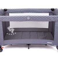 לול פלטינום דו קומתי PLATINUM - אפור כהה Dark Grey Quilt Infanti
