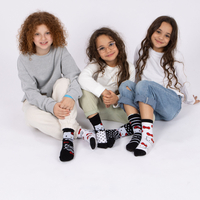 גרבי הלו קיטי כותנה מעוצבים לילדים, 6 זוגות מידת one size שמתאימה למידות 24-34